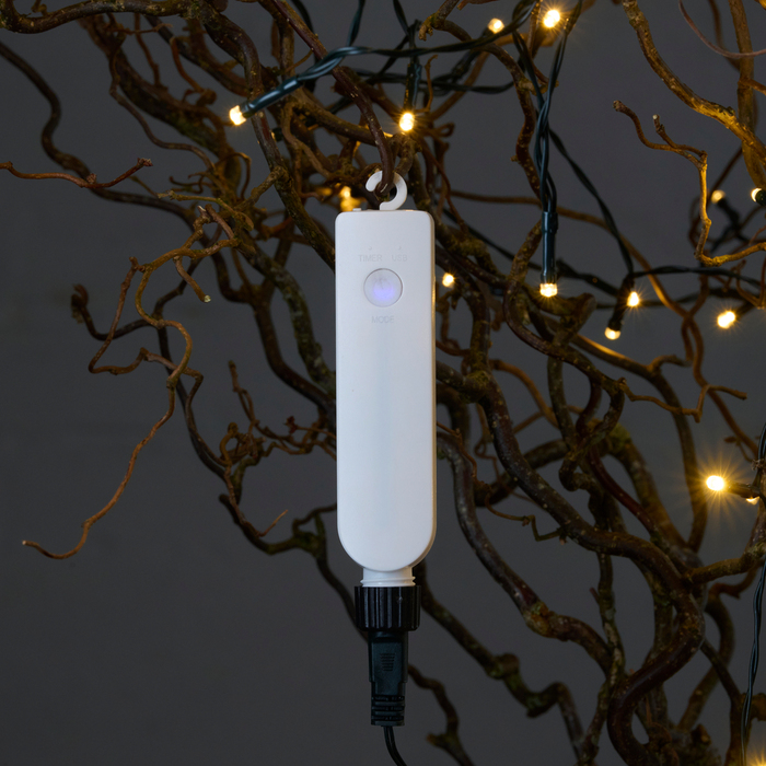 Lyskæde Basis 100 LED m/timer genopladelig 9,9 meter